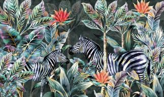 Фреска Зебры в тропиках