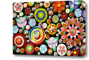 Картина 3d стереоскопическое изображение цветы из ткани